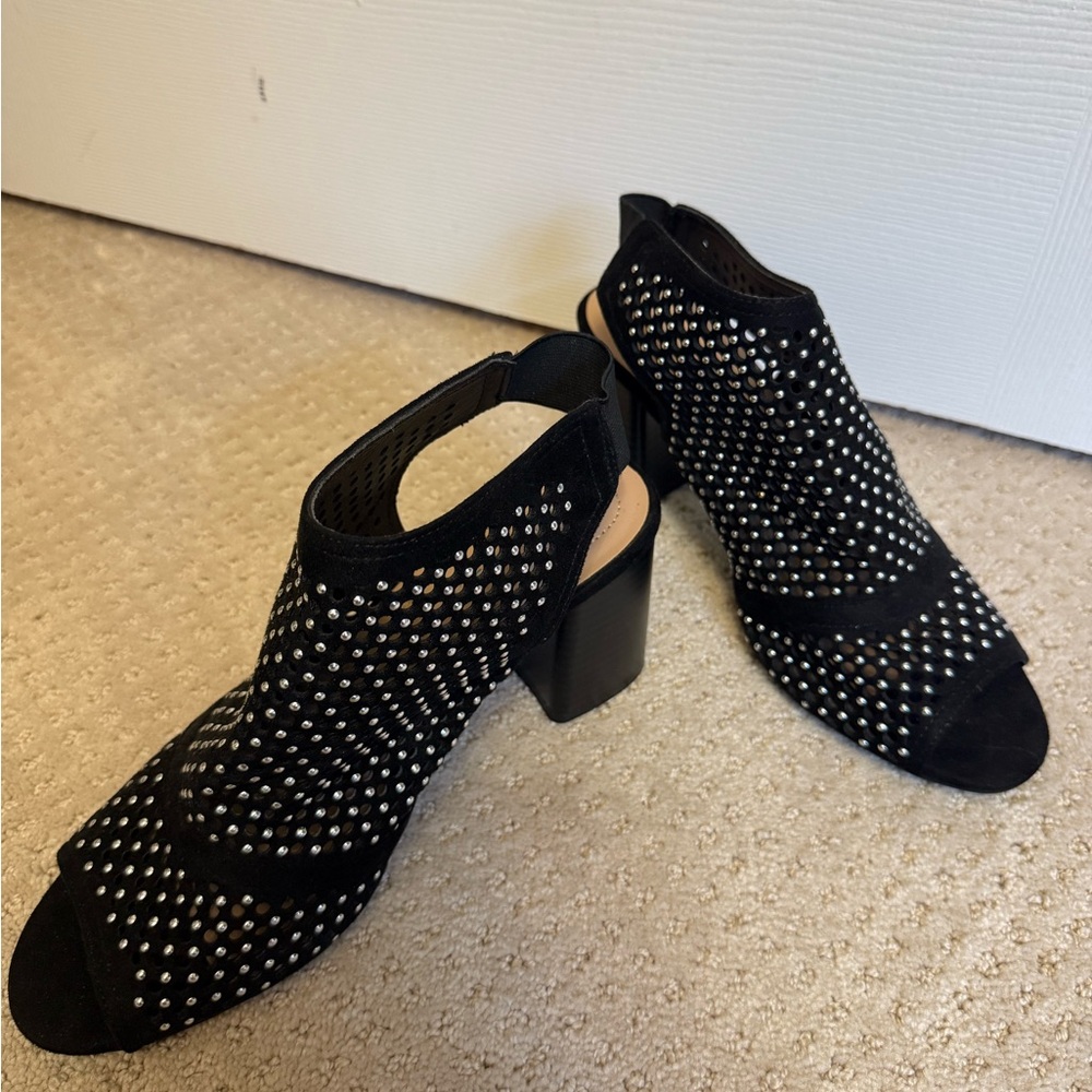 Andrew Geller Black Studded Heels